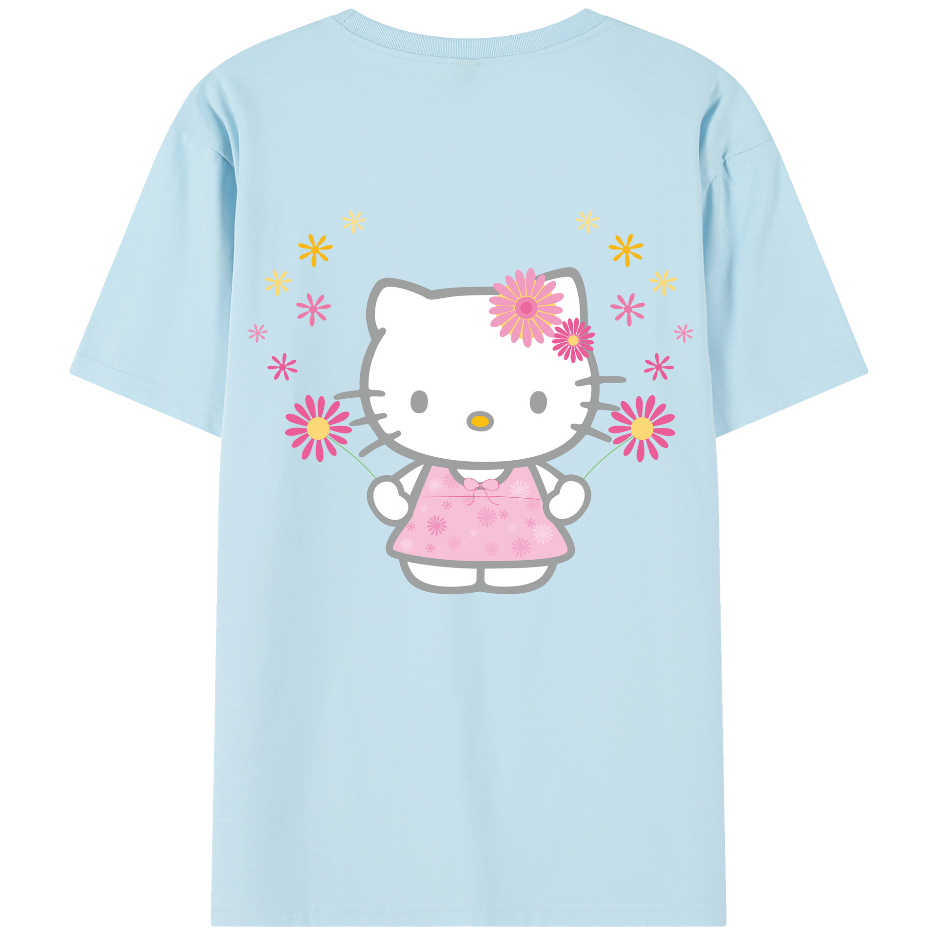（画像用） Hello Kitty ハローキティ 綿100％半袖Tシャツ（背面プリント）